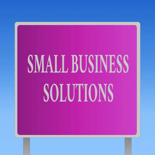 छोट्या व्यवसाय सोल्यूशन्स दर्शविणारे संकल्पनात्मक हात लेखन. व्यवसाय फोटो मजकूर विशिष्ट व्यापार समस्या सोडविण्यासाठी कंपनी — स्टॉक फोटो, इमेज