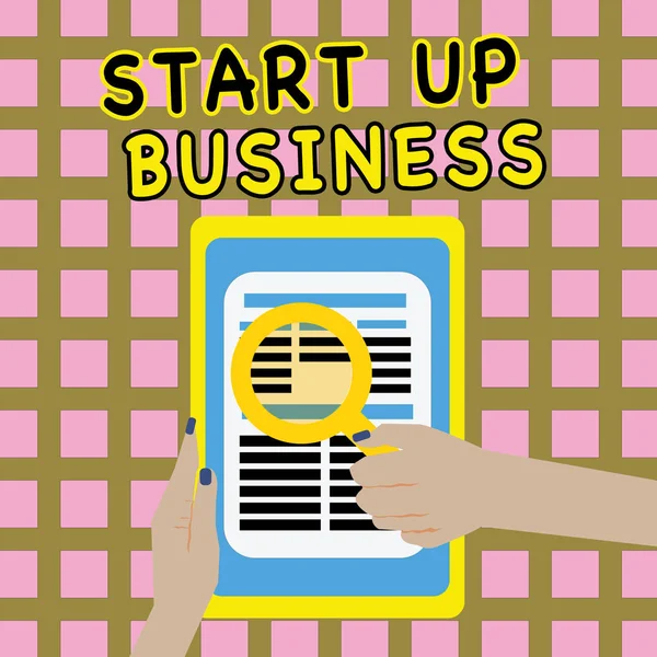 Schreiben Notiz zeigt Start-up-Unternehmen. Business-Foto zeigt Engagement für ein neues Unternehmen frischen Handel und Verkauf — Stockfoto