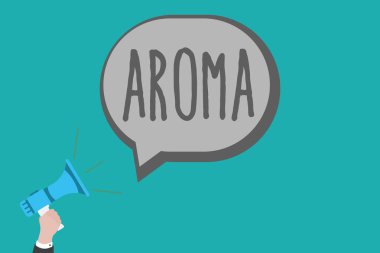 Aroma gösterilen metin işareti. Kavramsal fotoğraf bir ayırt edici genellikle hoş kokulu ince yaygın atmosfer