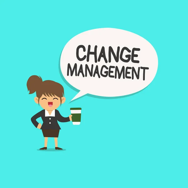 Tekst schrijven Change Management. Bedrijfsconcept voor het vervangen van leiderschap in een organisatie Nieuw beleid — Stockfoto