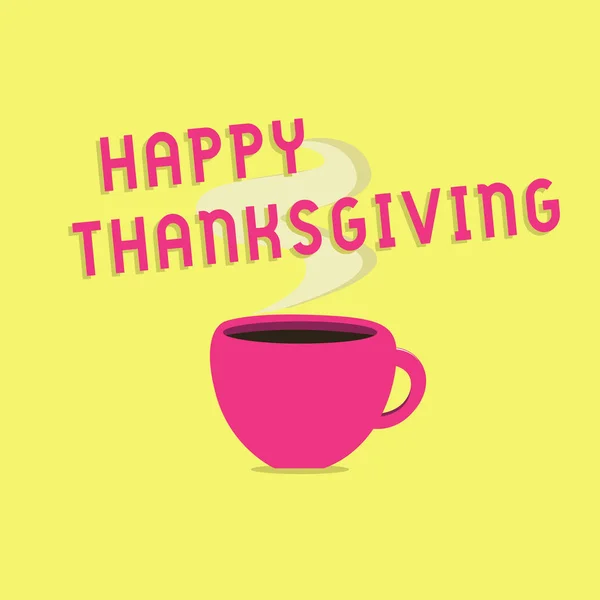 Textschild mit Happy Thanksgiving. Konzeptfoto Erntedankfest Nationalfeiertag im November — Stockfoto