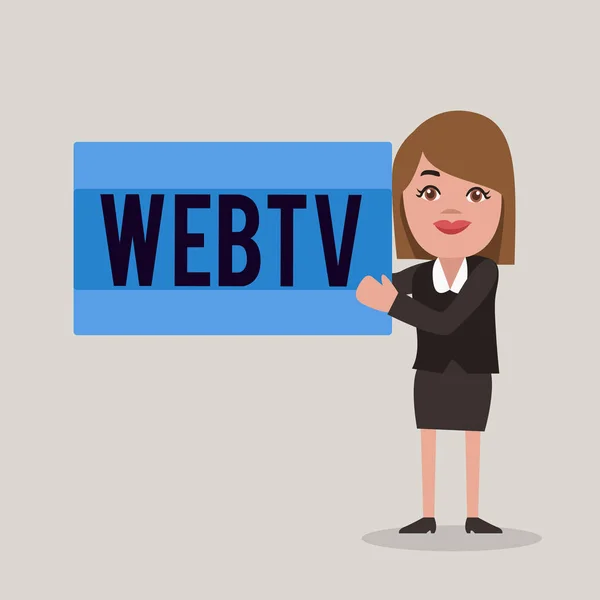 Aplikace Word psaní textu Webtv. Obchodní koncept pro internetové vysílání programů vyrobených online i tradiční — Stock fotografie