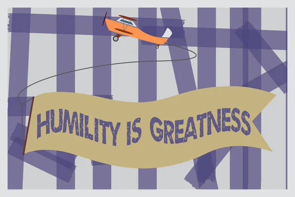 Escrever uma nota mostrando Humildade é Grandeza. Foto de negócios mostrando ser humilde é uma virtude para não se sentir excessivamente superior — Fotografia de Stock