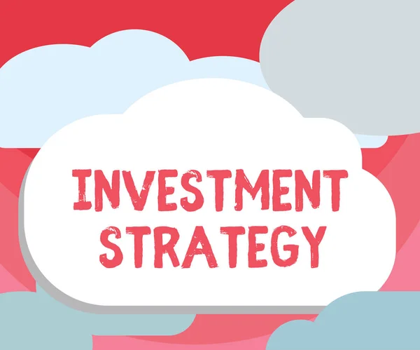 Scrivere testi a mano Strategia di investimento. Concetto significato Set di regole Procedure Comportamento una guida per un investitore — Foto Stock