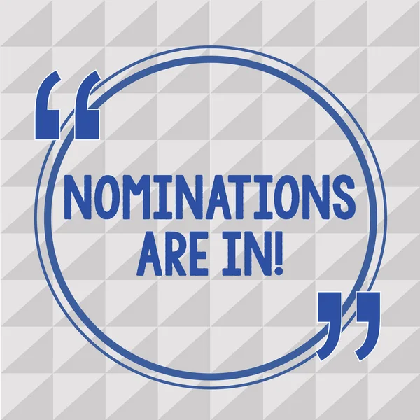 Aday olan inç kavramsal fotoğraf resmen seçme birisi resmi aday bir ödül için gösterilen metin işareti