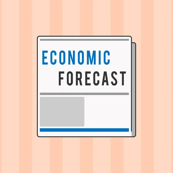 Text sign showing Economic Forecast. Conceptual photo Process of making predictions about the economy condition — Stock Photo, Image