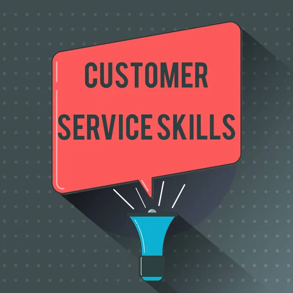 Text sign showing Customer Service Skills. Conceptual photo Aptitude to master to improve dealings with client