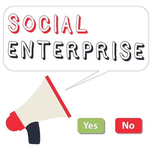 Word writing text Social Enterprise. Business concept for Business that makes money in a socially responsible way