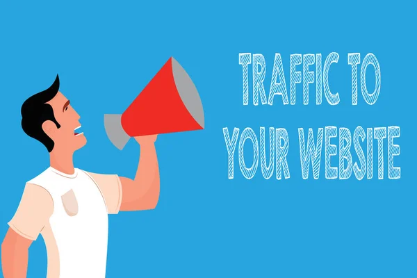 Metin trafik için Your Website yazma kelime. İş kavramı can damarı olan online iş için daha fazla potansiyel yol açar. — Stok fotoğraf