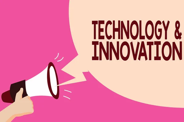 Schreibnotiz Die Technologie Und Innovation Zeigt Business Foto Zeigt Anwendung — Stockfoto