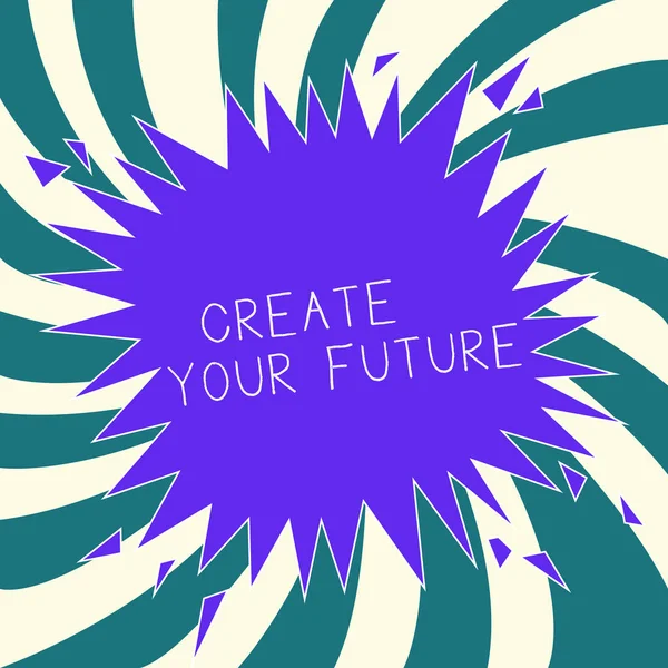 Conceptual hand writing showing Create Your Future. Business photo text Set Target and Career goals Plan ahead Reach out