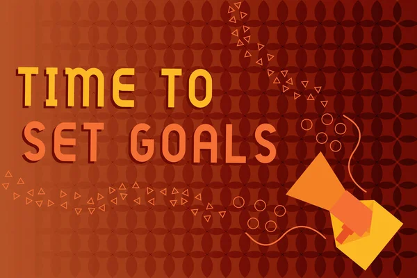 Handskrift text skriva tid att ställa in mål. Begrepp som betyder önskat mål ville åstadkomma i framtiden — Stockfoto