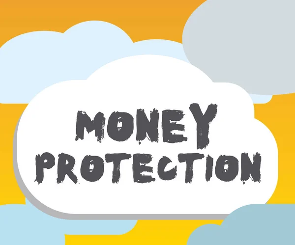 Palavra escrita texto Proteção de dinheiro. Conceito de negócio para protege o inquilino dinheiro de aluguel paga ao proprietário — Fotografia de Stock