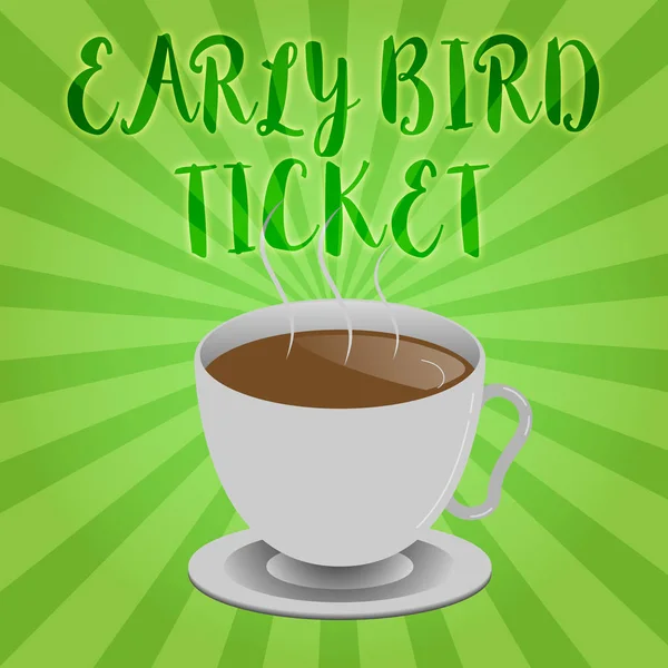 Handwriting text writing Early Bird Ticket. Concept meaning Buying a ticket before it go out for sale in regular price — Stock Photo, Image