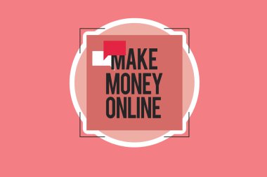 Kavramsal el Make Money Online gösterilen yazma. Internet üzerinden e-ticaret ticaret satış vitrine iş fotoğraf serbest