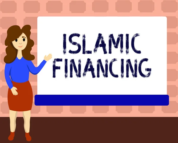 Signo de texto que muestra financiación islámica. Foto conceptual Actividad bancaria e inversión que cumple con la sharia — Foto de Stock