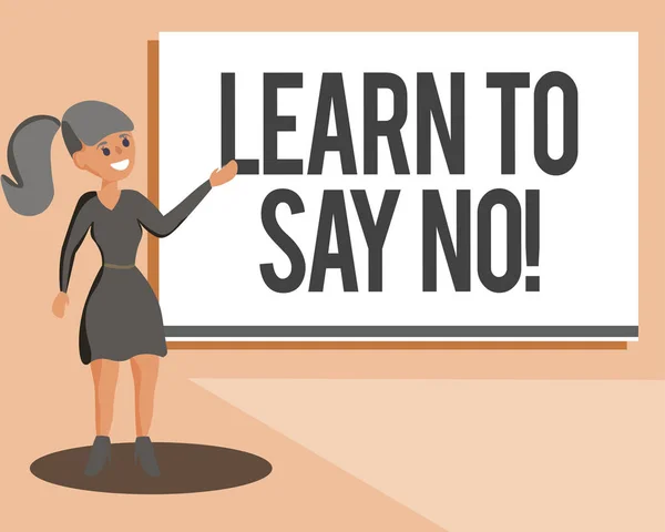 Conceptual hand writing showing Learn To Say No. Business photo showcasing dont hesitate tell that you dont or want doing something — Stock Photo, Image