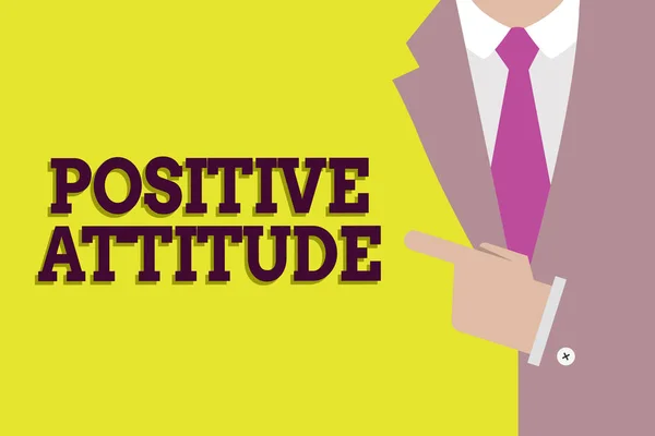 Texto manuscrito Actitud positiva. Concepto significado Ser optimista en la vida Buscar cosas buenas —  Fotos de Stock