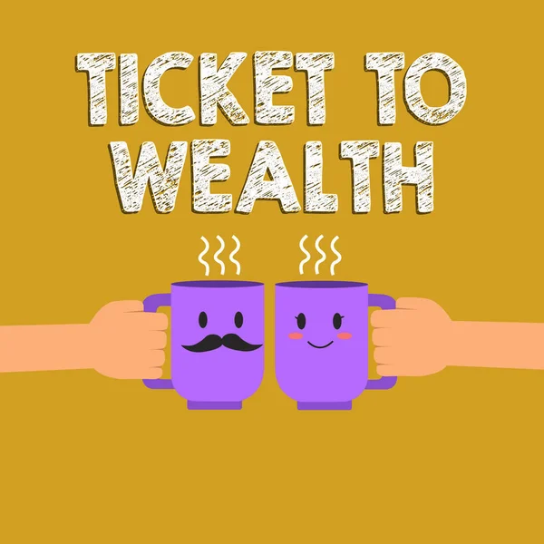 Tekst teken weergegeven: Ticket naar rijkdom. Conceptuele foto Rad van fortuin doorgang naar geslaagd en betere toekomst — Stockfoto