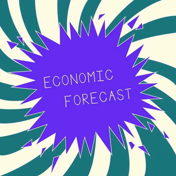 Conceptual hand writing showing Economic Forecast. Business photo text Process of making predictions about the economy condition — Stock Photo, Image