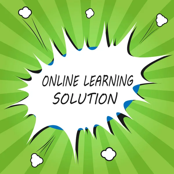 Tekst pisma ręcznego pisania Online Learning Solution. Koncepcję co oznacza korzystanie z elektronicznej dostępu do edukacji — Zdjęcie stockowe