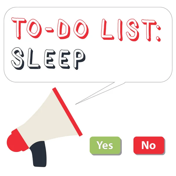Texto de escrita de palavras para fazer List Sleep. Conceito de negócio para coisas a serem feitas Objeto prioritário é descansar — Fotografia de Stock