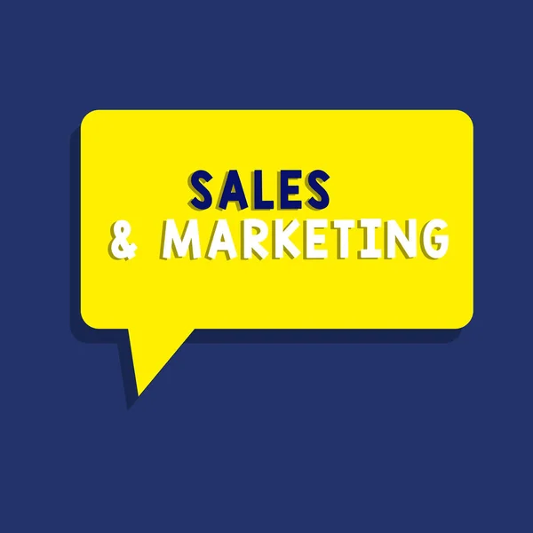 Text sign showing Sales and Marketing. Conceptual photo Selling Systematic planning of the product and services