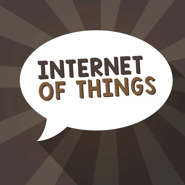 Handschrift Text Schreiben Internet der Dinge. Konzept bedeutet Verbindung von Geräten mit dem Netz zum Senden von Empfangsdaten — Stockfoto