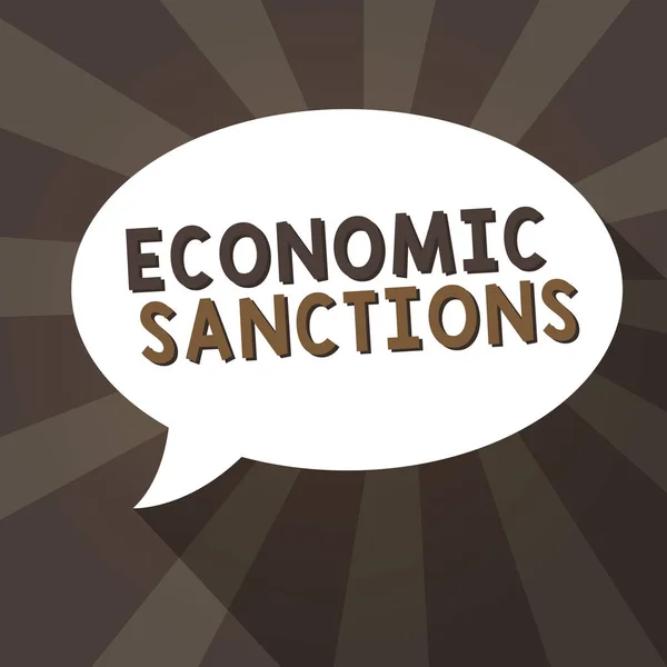 Tekst pisma: Sankcje gospodarcze. Koncepcja oznaczająca karę nałożoną na inny kraj Wojna handlowa — Zdjęcie stockowe
