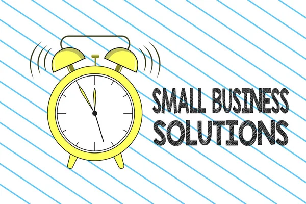 Schrijven van notitie weergegeven: Small Business Solutions. Zakelijke foto presentatie van een bedrijf specifieke handel problemen op te lossen — Stockfoto