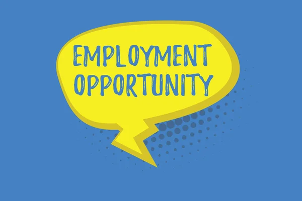 Ordskrift text Sysselsättningsmöjlighet. Affärsidé utan diskriminering av sökande Lika villkor — Stockfoto