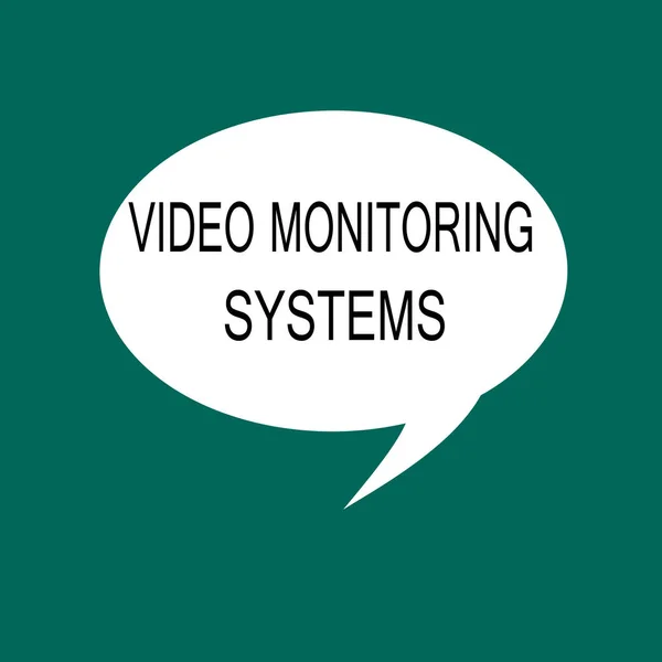 Conceptual hand writing showing Video Monitoring Systems. Business photo showcasing Surveillance Transmit capture Image to Digital Link — Stock Photo, Image