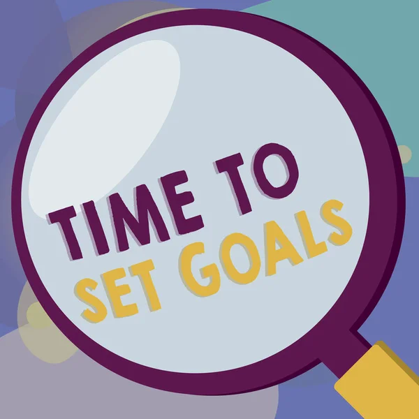 Conceptual hand writing showing Time To Set Goals. Business photo text Desired Objective Wanted to accomplish in the future — Stock Photo, Image