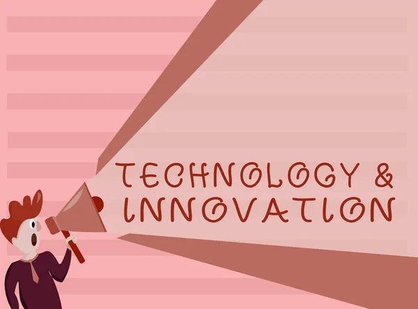 Концептуальный почерк, показывающий технологию и инновации. Фотовыставка "Применение лучшего решения для новых потребностей рынка" — стоковое фото