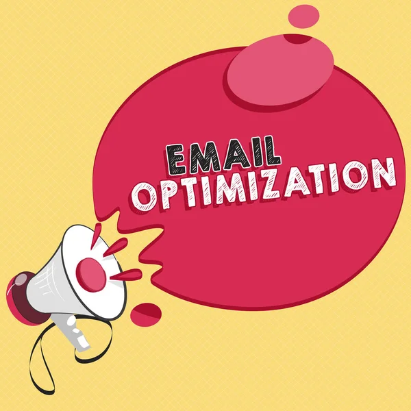 문자 메시지 최적화 (Email Optimization). 마케팅 캠페인의 효과를 최대화하기 위한 사업 개념 — 스톡 사진