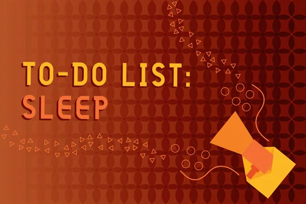 Handwriting text writing To Do List Sleep. Concept meaning Things to be done Priority object is to take a rest