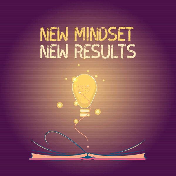 Conceptual hand writing showing New Mindset New Results. Business photo text Open to Opportunities No Limits Think Bigger