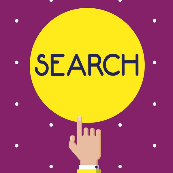 Konzeptuelle Handschrift, die Suche zeigt. Business-Foto präsentiert versuchen, etwas zu finden, indem Sie suchen oder anderweitig suchen sorgfältig — Stockfoto