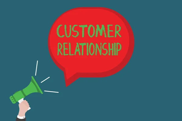 Nota de redação mostrando Relacionamento com o Cliente. Foto de negócios mostrando negócio e interação entre empresa e consumidores — Fotografia de Stock