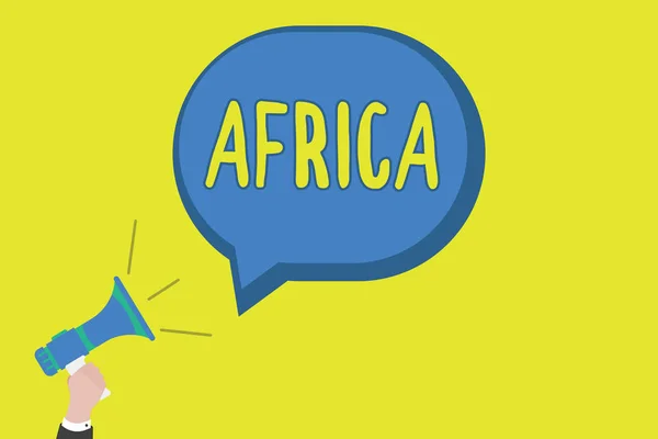 Konceptuella hand skriva visar Afrika. Företag foto annonstexter världens andra största och andra folkrikaste kontinenten Arab — Stockfoto
