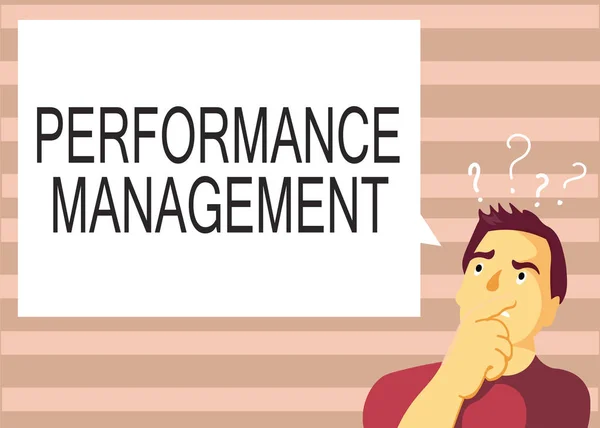 Text sign showing Performance Management. Conceptual photo Improve Employee Effectiveness overall Contribution — Stock Photo, Image