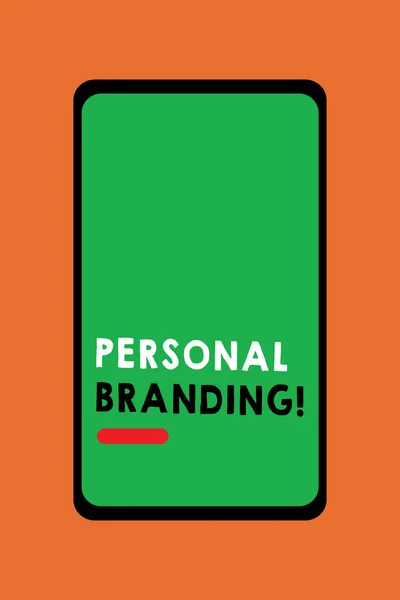 Textskylt som visar Personal Branding. Konceptuell bild Praktik av människor Marknadsföra sig själva Bild som varumärken — Stockfoto