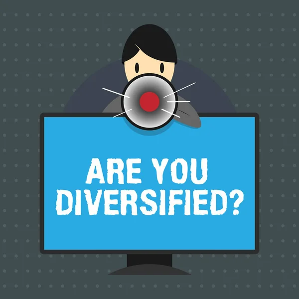 Tekst teken weergegeven: bent u Diversified vraag. Conceptuele foto iemand die verschillende gemengde Multi Faceted — Stockfoto