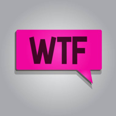 WTF. kavramsal fotoğraf saldırgan gösterilen metin işaret sürpriz ve şaşkınlık göstermek için yazılı kısaltma argo