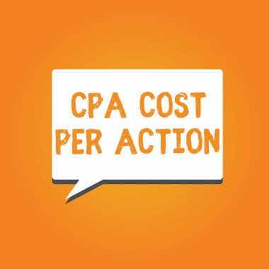 Kelime yazma metni Cpa Her Eylem Başına Maliyet. Komisyon için iş konsepti kullanıcı Bağlantı Bağına tıkladığında ödenir