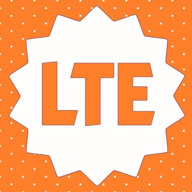 Kavramsal el LTE gösterilen yazma. Bir 4 g mobil iletişim standart artırma kablosuz geniş bant hız vitrine iş fotoğraf