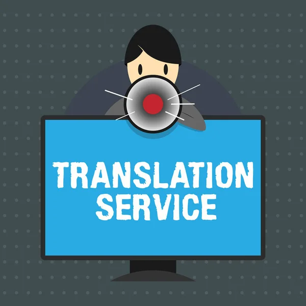Textová značka zobrazující překladatelskou službu. Koncepční foto Ekvivalentní cílový jazyk z mateřského jazyka — Stock fotografie