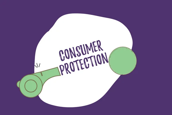 Nota de redação mostrando a Defesa do Consumidor. Foto de negócios mostrando leis de comércio justo para garantir a proteção dos direitos dos consumidores — Fotografia de Stock