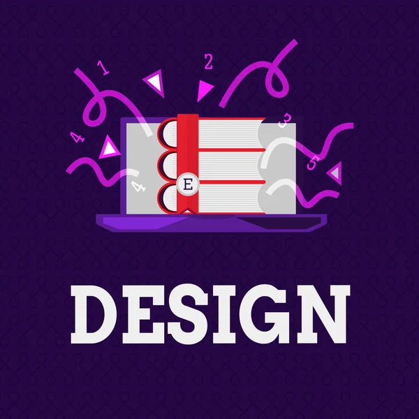 Szöveg írása Design szó. Üzleti koncepció terv rajza előállított megjelenés függvény vagy működését az épület — Stock Fotó