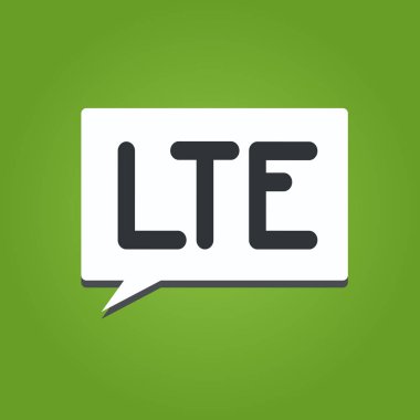 LTE gösterilen metin işareti. Kavramsal fotoğraf A 4g mobil iletişim standart artırma kablosuz geniş bant hız